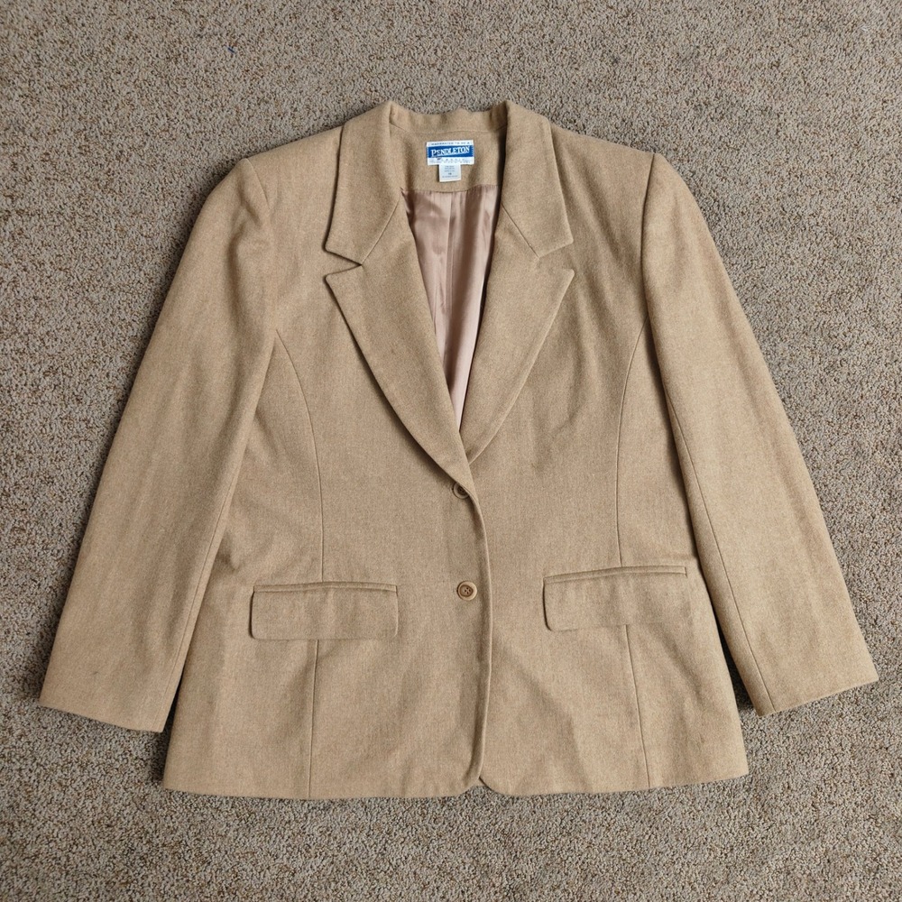 Pendleton Women's Beige Wool Two Button Blazer Cl… - image 3